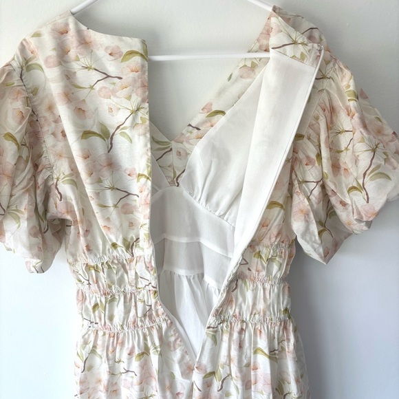 En Saison Callie Mini Dress Floral Puff Sleeve Babydoll Cottagecore Feminine - Picture 8 of 14